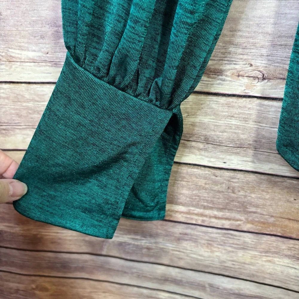 Free People Killer Queen Top Size XS Heathered Emerald Green